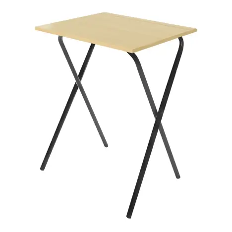 Folding Frame Exam Desk - W525 x D600 x H710mm - Dark Grey Legs - Kobey Ash
